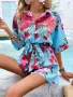 Летен гащеризон с принт рози, снимка 3