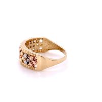 Златен дамски пръстен 3,62гр. размер:57 14кр. проба:585 модел:23671-3, снимка 2 - Пръстени - 45734878