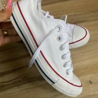 Оригинални чисто бели спортни кецове Converse! 38 н, снимка 1 - Чехли - 45512456