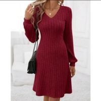 Разкроена дамска рокля в цвят бордо, снимка 3 - Рокли - 45438945