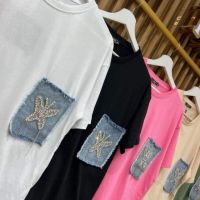 Памучни дамски тениски - различни цветове - 25 лв., снимка 2 - Тениски - 45408194