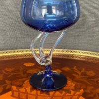 Кобалтово синя чаша - венецианско стъкло, снимка 2 - Други ценни предмети - 45395420