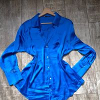 Разкошна нова синя сатенена елегантна риза zara Zara Зара  , снимка 4 - Ризи - 45863514