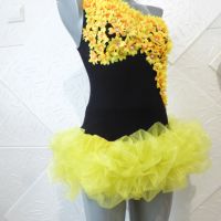 Детска рокля за латино танци с 3Д цветя ., снимка 2 - Детски рокли и поли - 45388853
