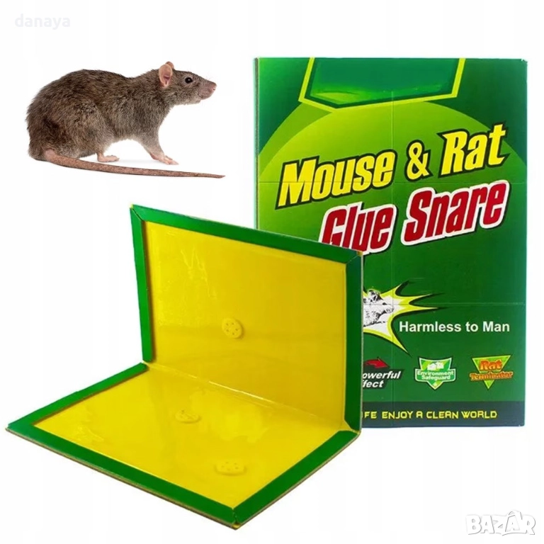 6296 Капан за мишки и плъхове с лепило – лепяща книжка против гризачи, без отрови, снимка 1