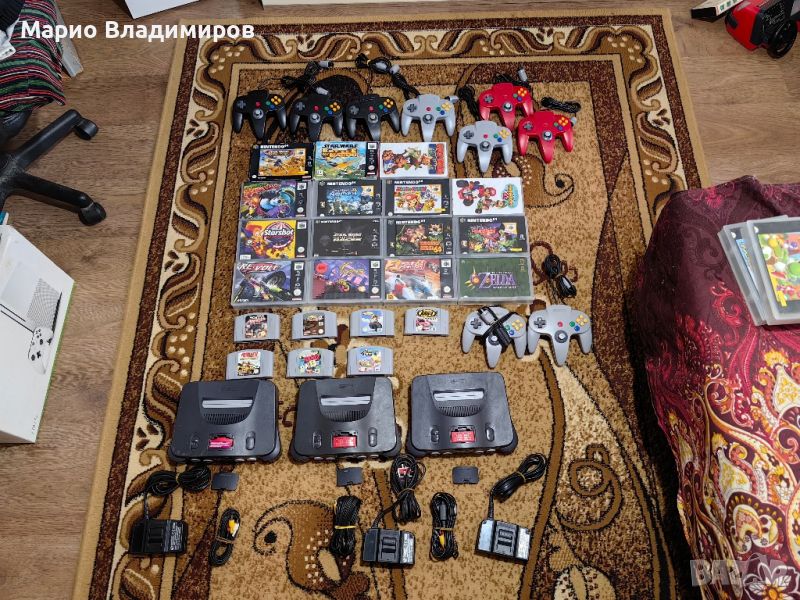 Nintendo 64, джойстици, игри с кутии и още, снимка 1