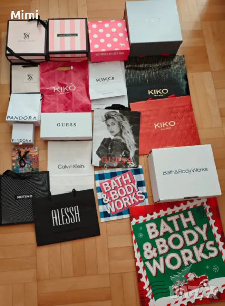 Маркови торбички и кутии Victoria's Secret, Bath and Body works, Kiko Milano, Guess, Pandora и други, снимка 1