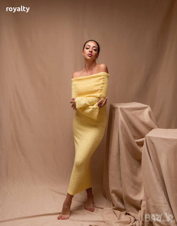 Жълта Дамска Рокля , снимка 1