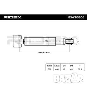 Амортисьори RIDEX 854S0806 за FORD FOCUS, C-MAX задна ос, газов, еднотръбен, снимка 1