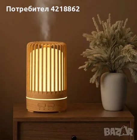 Ултразвуков дифузер за етерични масла в клетка за птици | Капацитет 150 ml, USB захранване, 7-цветни, снимка 1