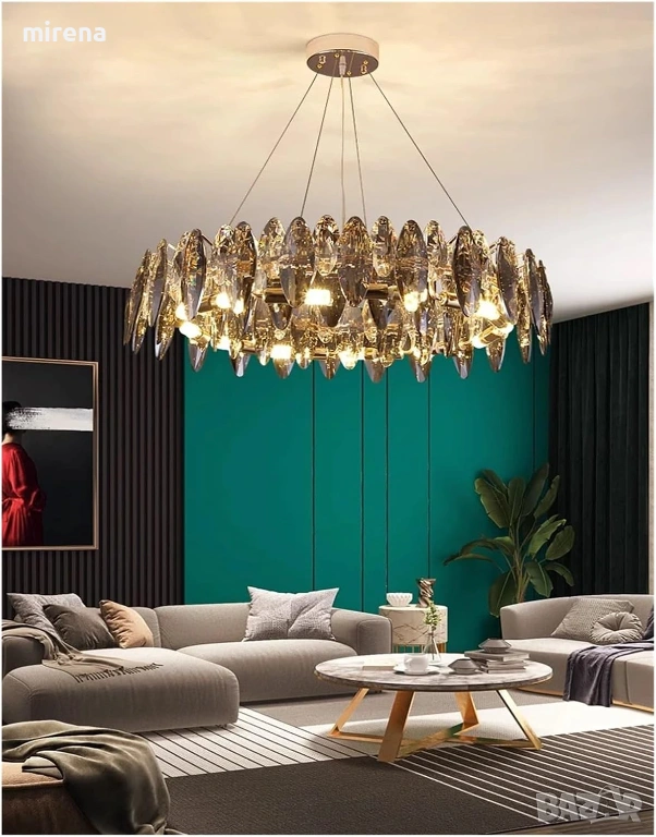 Кристален полилей, ресторант, таванна лампа, вила, осветление, лампи, снимка 1