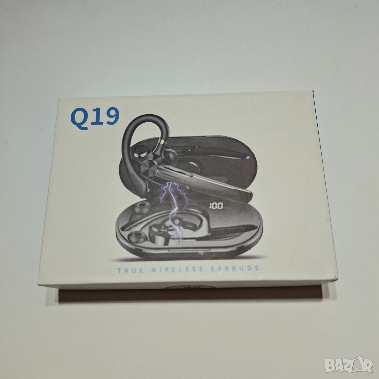 НОВА Bluetooth 5.3 Слушалка за шофиране (хендсфри) - Q19, 110 часа, двойна връзка, водоустойчива, снимка 1