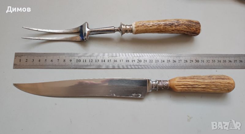 Нож и вилица за готвене и сервиране Рог, снимка 1