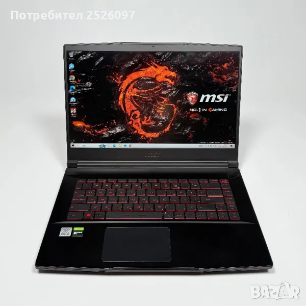 MSI Thin GF63/15,6” IPS 144Hz/i5-10300H/GTX 1650 Max-Q/512GB NVMe, снимка 1