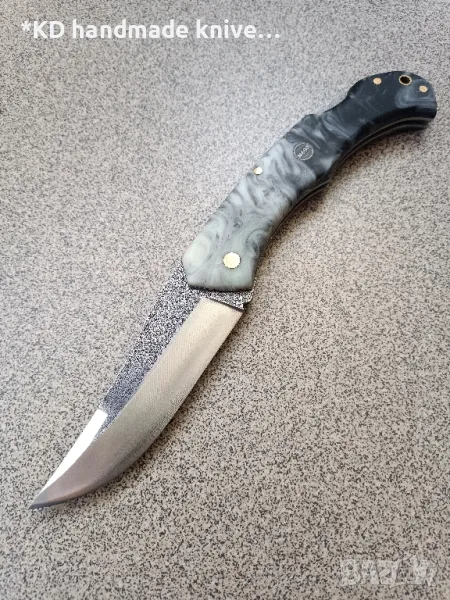 Сгъваем нож ръчно изработен от N690 стомана, снимка 1