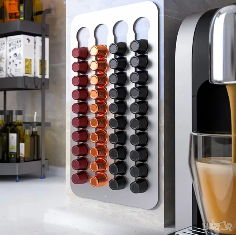 Стенен Държач за Кафе Капсули Nespresso - Стил, Ред и Повече Свободно Място!, снимка 1