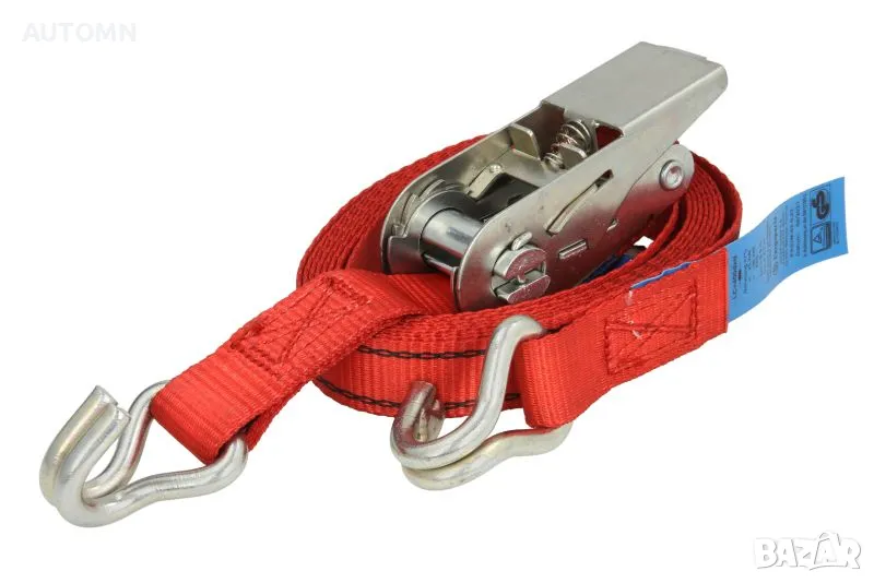 Колан с тресчотка за укрепване на товари, 2 куки, 3м (2,7+0,3м), снимка 1