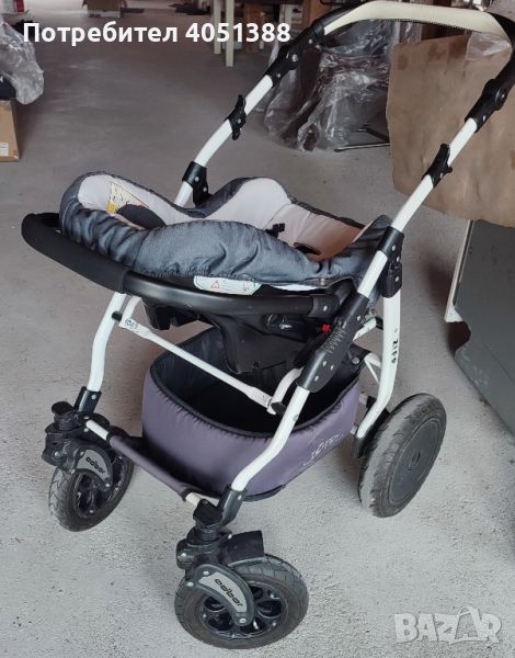 Бебешка количка 3в1 Zipp adbor цвят светло сиво/бяло, снимка 1