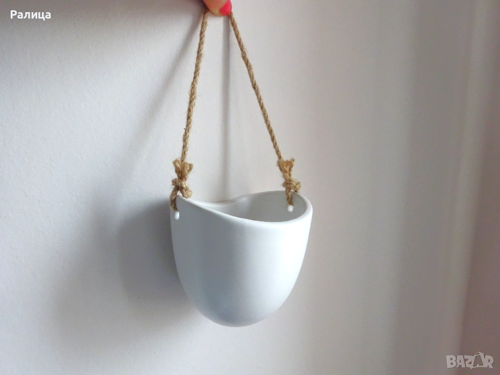 Нова бяла ваза за стена, снимка 1