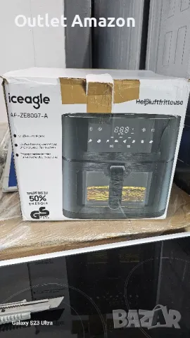 Фритюрник с горещ въздух iceagle AF-ZE8007-A AirFryer 9L XXL, снимка 10 - Фритюрници - 48700563