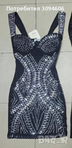 Уникална рокля с камъни С/М