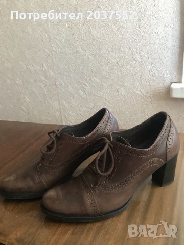 Обувки естествена кожа в кафяво, снимка 3 - Дамски обувки на ток - 45495151
