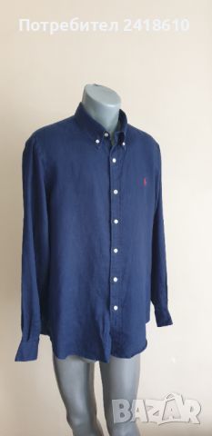 POLO Ralph Lauren Custom Fit Len Mens Size L ОРИГИНАЛ! Мъжка Ленена Риза!, снимка 6 - Ризи - 46292368