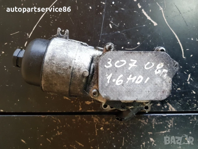 Корпус на маслен филтър с охладител за Peugeot 307, 407 1.6 Hdi (2007)