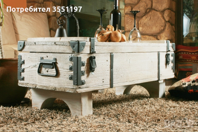 Холна маса от сандък с място за багаж, снимка 2 - Маси - 51687003