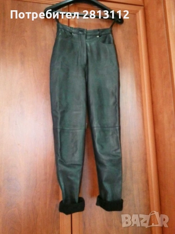 Дамски панталон от естествена кожа с подплата, снимка 7 - Панталони - 53219043