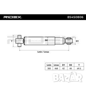 Амортисьори RIDEX 854S0806 за FORD FOCUS, C-MAX задна ос, газов, еднотръбен, снимка 1 - Части - 46100347