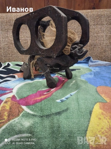 Дървена стойка за вино