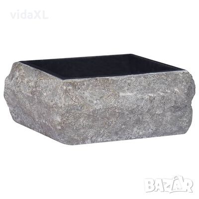 vidaXL Черна мивка, 30x30x13 см, мрамор（SKU:149175, снимка 1 - Мивки - 46084231