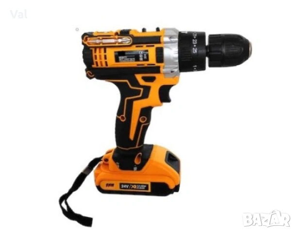 Ударна машина за пробиване и завинтване, 2 батерии 24 V, зарядно устройство, включени 30 аксесоара, снимка 3 - Други инструменти - 53671556