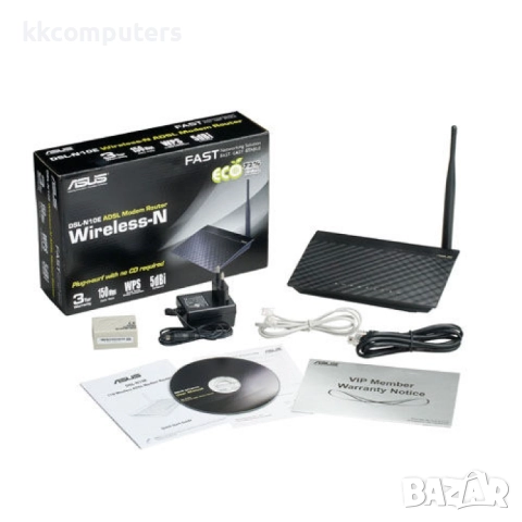 Asus DSL-N10E ADSL Wi-Fi Рутер, снимка 3 - Рутери - 52807663