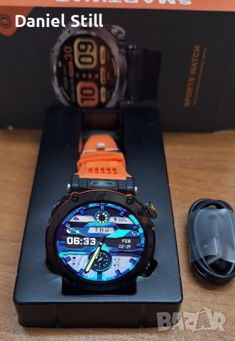 Водоустойчив Мъжки Смарт Часовник с Фенерче, 600mAh Голяма Батерия4.32см Голям HD Дисплей