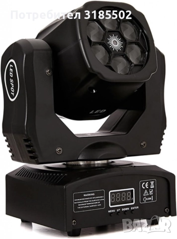 Преносими LED сценични светлини с движеща се глава и управление (6x12W + лазер), снимка 3 - Прожектори - 51457153