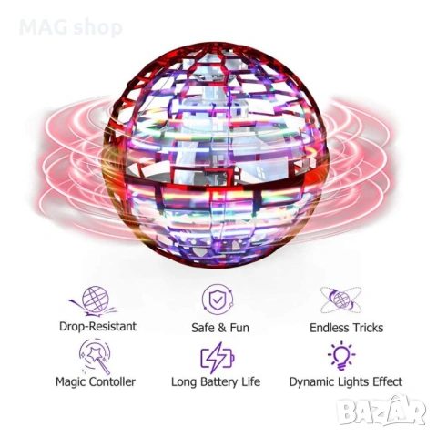 ПРОМО! Летяща Топка FLYNOVA PRO Бумеранг с радиоконтрол LED светлини дрон, снимка 3 - Други - 53029498