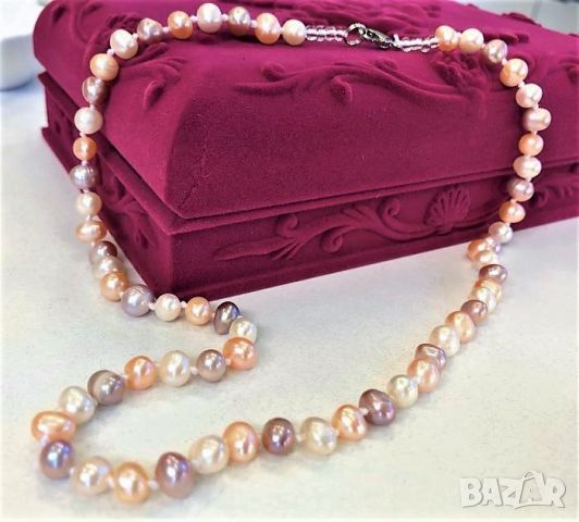 Сребърен синджир с една естествена перла, снимка 14 - Колиета, медальони, синджири - 45792702