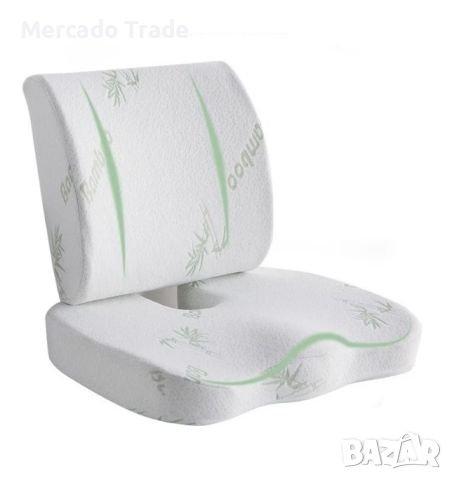 Комплект анатомични възглавници Mercado Trade, За гръб и сядане, 2бр, Бял, снимка 5 - Възглавници - 46394769