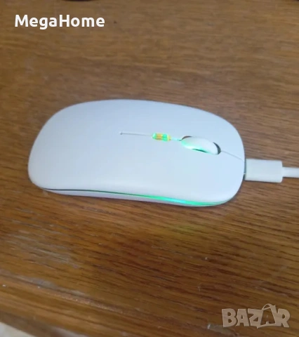 Безжична мишка，Bluetooth 5.0 и 2.4G двоен режим, тихо щракване, RGB LED, 1600 dpi，Акумулаторна, снимка 8 - Клавиатури и мишки - 53228333