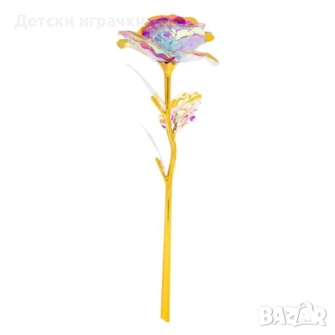 Вечна Роза в кутия със златно покритие 40см с LED светлини, снимка 9 - Други - 53091849