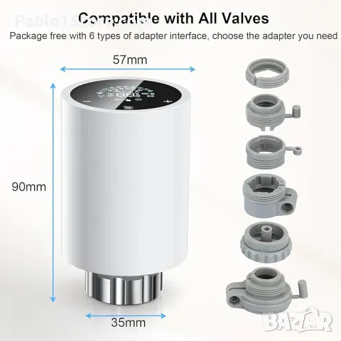 Chatthen Zigbee радиаторен термостат, Tuya Smart термостат с цифров дисплей за всички клапани, прогр, снимка 2 - Друга електроника - 49532015