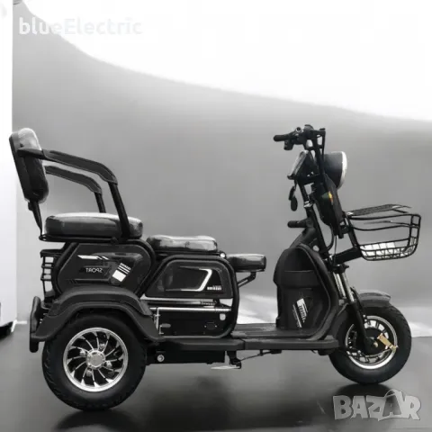 Електрическа триместна триколка blueElectric C1 1800W | 48V | 24Ah | BLACK, снимка 2 - Мотоциклети и мототехника - 49745569