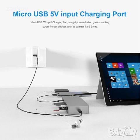 Surface Pro Dock само за Surface Pro 4/Pro 5/Pro 6 USB хъб с Gigabit Ethernet порт, HDMI VGA 4K , снимка 6 - Друга електроника - 44975966