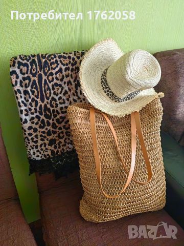 плетена чанта за плаж, снимка 1 - Чанти - 46415761