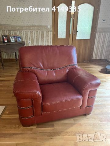 Кожен диван и фотьойл, снимка 6 - Дивани и мека мебел - 46443794