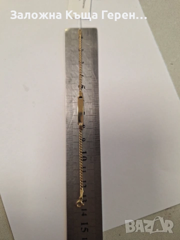 Детска златна гривна 1,3гр.14к, снимка 3 - Гривни - 53765593