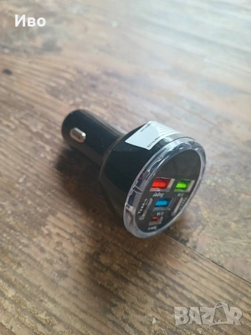 Зарядно за кола – 3x USB + 3x Type-C (бързо зареждане)
