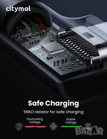 UGREEN USB C към Type c 90 градуса 3.0A, 2 метра кабел за бързо зареждане, снимка 6 - USB кабели - 46288812